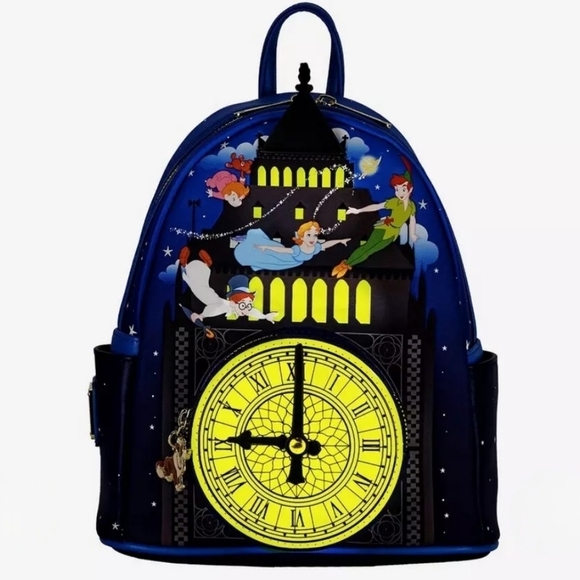 Loungefly Disney Peter Pan Glow Clock Backpack - Picture 2 of 13